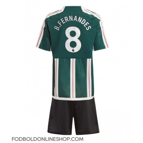 Manchester United Bruno Fernandes #8 Udebane Trøje Børn 2023-24 Kortærmet (+ Korte bukser)